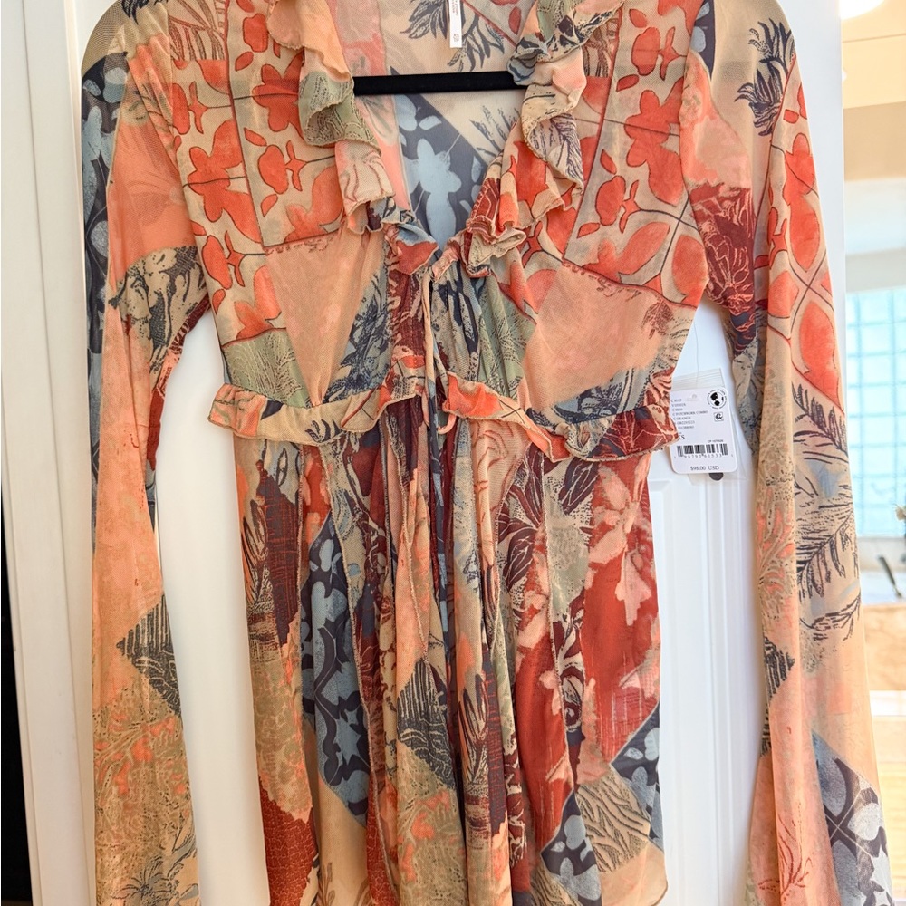 NWT Free People Wildest Dreams Tunic in Patchwork Combo Size XS - Picture 6 of 8